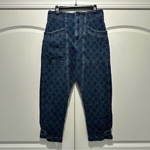 Women's Dark Blue Diamond-Quilted Jeans